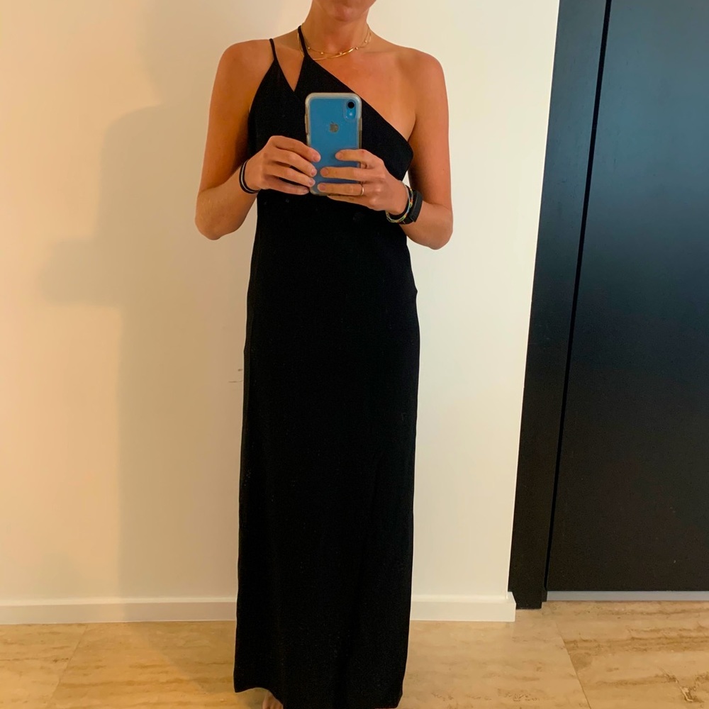 Vintage Emporio Armani black strap gown